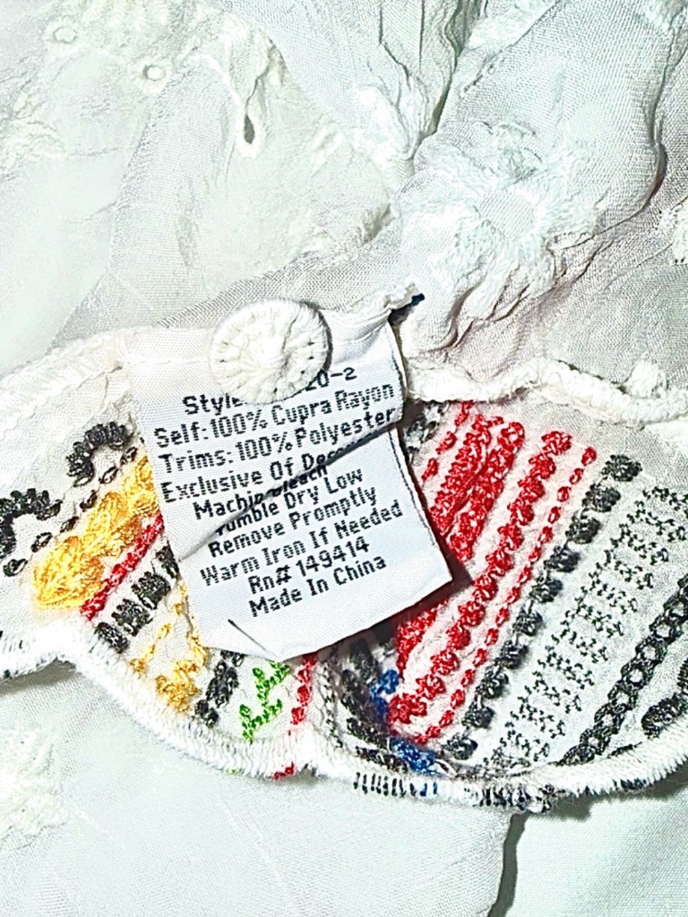 Johnny Was Turia White Embroidered Eyelet Boho Tank Top Medium Excellent - Picture 12 of 17